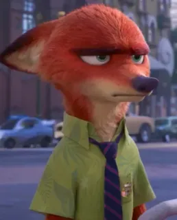 📍 bffc07a9 Nick Wilde Zootopia nick wilde, zootropolis, vos, cartoon, personage, disney telegram sticker