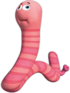 😵 36ed01fc wurm, cartoon, niedlich, rosa, tier telegram sticker