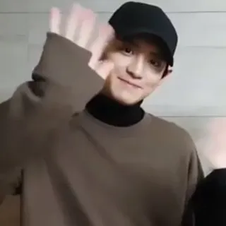 👋 ecc54350 Mann, Welle, Hallo, Person, Porträt, Selfie telegram sticker