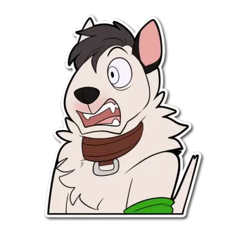 😱 73a1de9b สุนัข, การ์ตูน, สัตว์, ตัวละคร, สติกเกอร์, ปลอกคอ, ขนสีขาว, กลัว, กังวล telegram sticker