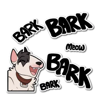 🐶 8a9aeb0c BARK MEOW หมา, เห่า, เหมียว, สัตว์, การ์ตูน, สติกเกอร์, น่ารัก telegram sticker