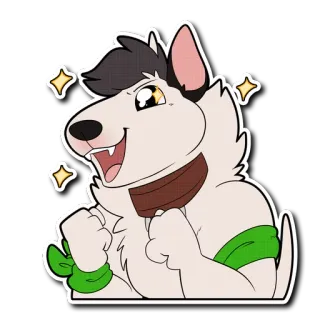 ✨ ac372d44 สติกเกอร์, การ์ตูน, หมา, สัตว์, ประกาย, มีขน telegram sticker