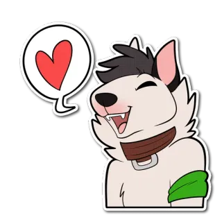 ❤ b764e677 สุนัข, มานุษยรูปนิยม, หัวใจ, ความรัก, สติกเกอร์, สัตว์, การ์ตูน telegram sticker