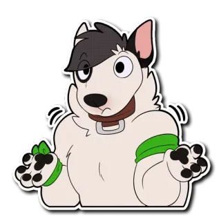 🙄 f53e25ab สุนัข, มานุษยรูปนิยม, สัตว์, สติกเกอร์, การ์ตูน, ภาพประกอบ telegram sticker