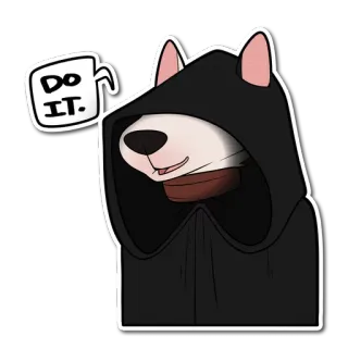 😈 fd799715 DO IT. สุนัข, สร้างแรงบันดาลใจ, การ์ตูน, เสื้อฮู้ด, มีม telegram sticker