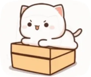 😤 36aa97d1 кот, коробка, милый, животное, наклейка, котенок whatsapp sticker