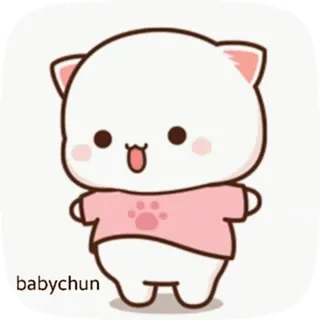 😃 724b3d61 babychun мультфильм, кот, милый, ребенок, животное, персонаж whatsapp sticker