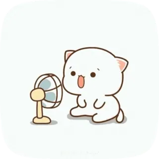 🥵 e0ea5341 кот, фанат, милый, мультфильм, каваий whatsapp sticker