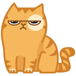 😑 ca6de126 cat, animal, pet, orange, grumpy, cartoon telegram sticker