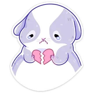 💔 cae49349 伤心, 心碎, 可爱, 豚鼠, 心碎, 哭泣 telegram sticker