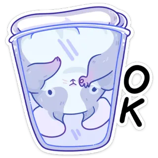 👌 e2afbc3c OK 猫, 动物, 可爱, 玻璃, 好的, 搞笑 telegram sticker