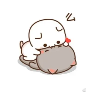 💟 2bbb61a6 么 mono, animal, amor, dibujos animados, beso, gato, perro telegram sticker