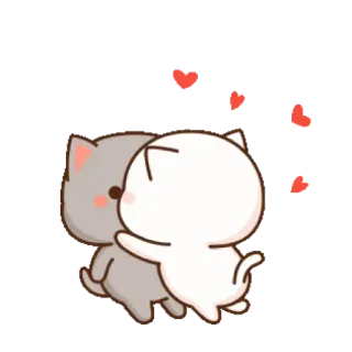 💟 caf25720 gato, amor, corazones, lindo, dibujos animados, animal telegram sticker