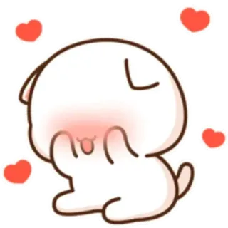💟 de25cddc mono, perro, corazones, amor, sonrojo telegram sticker