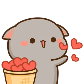 😘 1459fe69 gato, amor, corações, fofo, kawaii whatsapp sticker