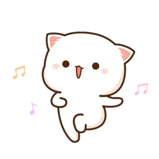 💈 41d988d0 gato, dança, fofo, música, notas, desenho animado whatsapp sticker