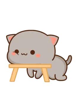 💈 dd244cf9 gato, fofo, animal, desenho animado, mesa whatsapp sticker