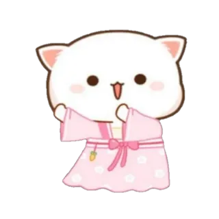 💈 fe292ff0 gato, fofo, kawaii, rosa, desenho animado, animal whatsapp sticker