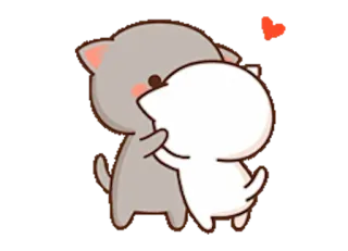 😘 13538f39 кот, животное, любовь, милый, объятие, нежность telegram sticker