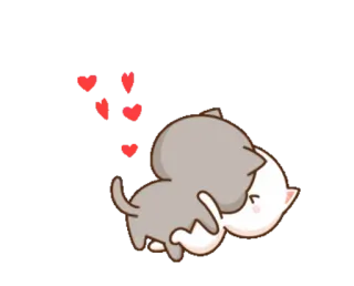 💋 4ec94fc5 кошки, любовь, милый, целующиеся, любящий telegram sticker