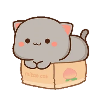 🙂 b7951984 mitao cat кот, котенок, персик, милый, животное, коробка telegram sticker