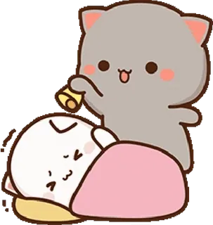 ⏰ f1b88a3e кот, спящий, милый, мультфильм, каваи, стикер telegram sticker