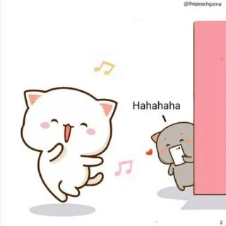 🔥 08b890e3 Hahahaha cat, cartoon, cute, love, peach and goma telegram sticker