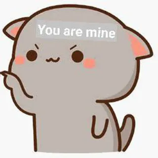 👀 0adc444e You are mine cartoon, cute, animal, love, expression, possession telegram sticker
