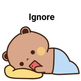 🤐 36dfac48 Ignore bear, phone, sleepy, ignore, cartoon telegram sticker