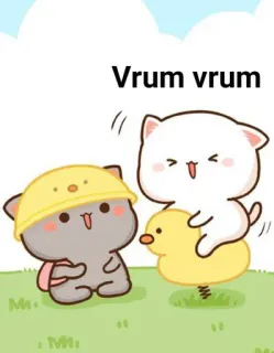🙈 53ef6d90 Vrum vrum cat, duck, ride, cartoon, cute, animal telegram sticker
