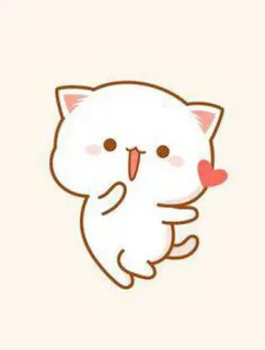 💃 dad63657 cat, heart, cute, kawaii, cartoon, animal, sticker telegram sticker