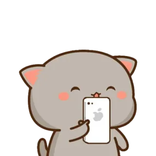 🍎 1a1cfab7 кот, телефон, яблоко, животное, милый whatsapp sticker