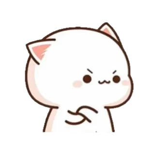 😡 2349f515 кот, милый, злой, мультик, животное, белый whatsapp sticker