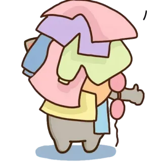 👍 63388b6b кот, одежда, разноцветный, милый, каваи, животное whatsapp sticker