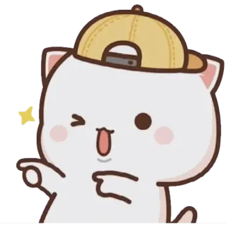 🤘 d18ca0b8 кот, милый, кавай, шляпа, подмигивание whatsapp sticker