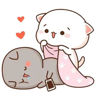 😴 e5bff347 кошки, сон, милые, животные, сердечки whatsapp sticker