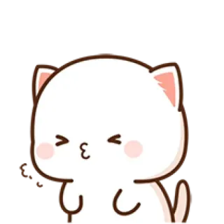 😙 ab7b6103 Katze, niedlich, weiß, kawaii, Tier, Cartoon telegram sticker