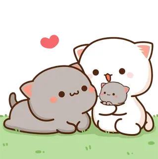 👶 f59734d2 Katze, Kätzchen, süß, Familie, Liebe, Haustier telegram sticker