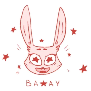 🤩 6af4f1ca BAAU coelho, estrelas, fofo, rosa, desenho animado, animal, coelhinho, caprichoso telegram sticker