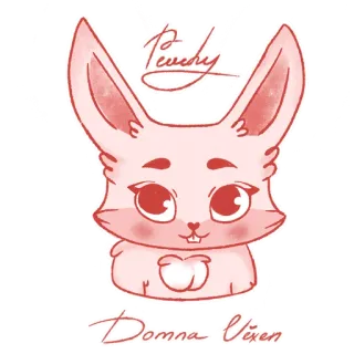 🦊 875b9691 Peachy, Donna Vixen coelho, animal, fofo, rosa, raposa, pêssego, desenho animado telegram sticker