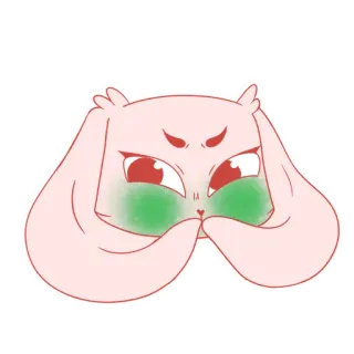 🤢 d3201c4e coelho, fofo, zangado, desenho animado, animal telegram sticker