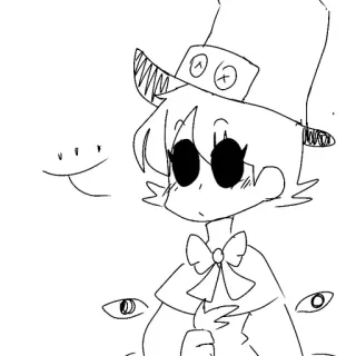 😳 185187cd Desenho animado, Anime, Chapéu, Personagem, Desenho, Preto e branco, Esboço telegram sticker