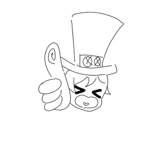 👍 86e1f8dd Desenho animado, Joinha, Chapéu, Aprovação, Sucesso telegram sticker