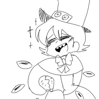 😆 b5e17aa7 desenho animado, personagem, desenho, cartola, laço, monstro, tentáculos telegram sticker