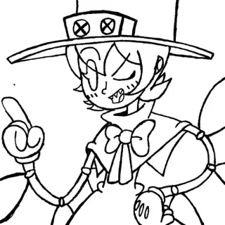 😉 e1025a7d desenho animado, personagem, lineart, adesivo, ilustração, dedo, dedo do meio telegram sticker