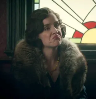 ☹️ 8e195d3b Polly Gray Peaky Blinders phụ nữ, chân dung, lông thú, retro, cổ điển, nhân vật, chương trình TV whatsapp sticker