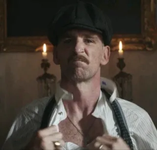 😠 656bae77 Arthur Shelby Peaky Blinders Arthur Shelby, Peaky Blinders, character, tv show, 1920s, gangster, Birmingham whatsapp sticker