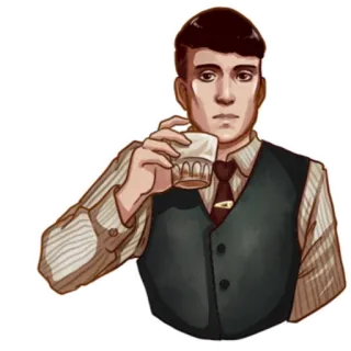 🥃 9f5c966f Mann, Getränk, Alkohol, Weste, Krawatte, Vintage, Glas telegram sticker