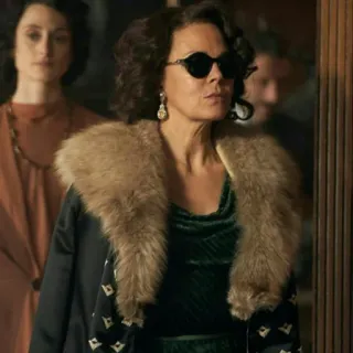 😎 132c4cfe Polly Gray Peaky Blinders Polly Gray, Peaky Blinders, abrigo de piel, mujer, gafas de sol telegram sticker