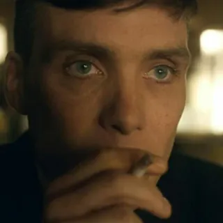 😐 a9d3f66d Thomas Shelby Peaky Blinders hombre, cigarrillo, fumando, retrato, peaky blinders, thomas shelby, cillian murphy telegram sticker